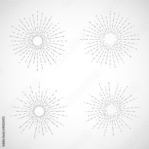 Line sunburst star and expl...