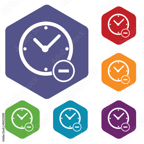 Reduce time hexagon icon set