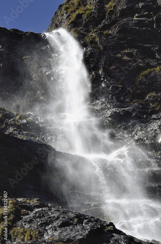 Stream of Routeburn waterfall, New Zealand