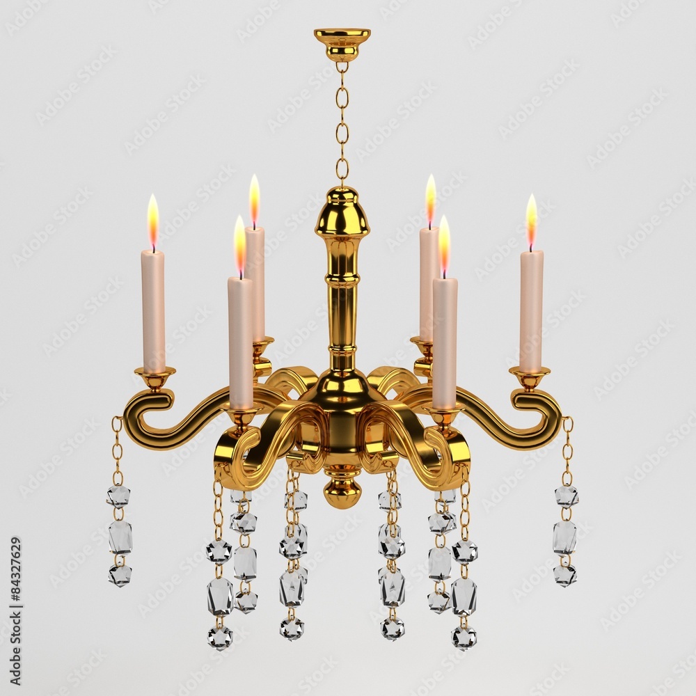 3d render of baroque candlestick 3d render of baroque candlestick