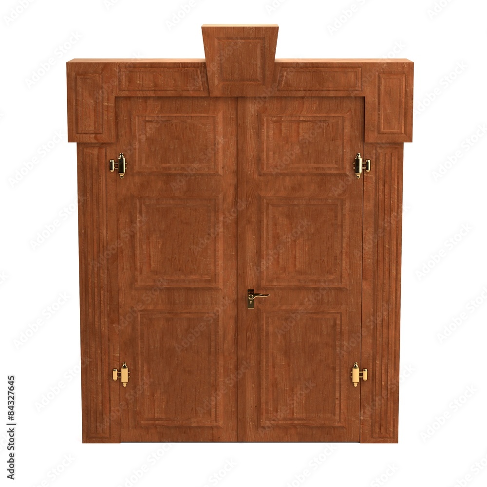 3d render of wooden door