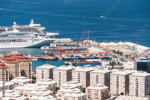 Big passenger ships in the port of Gibraltar
