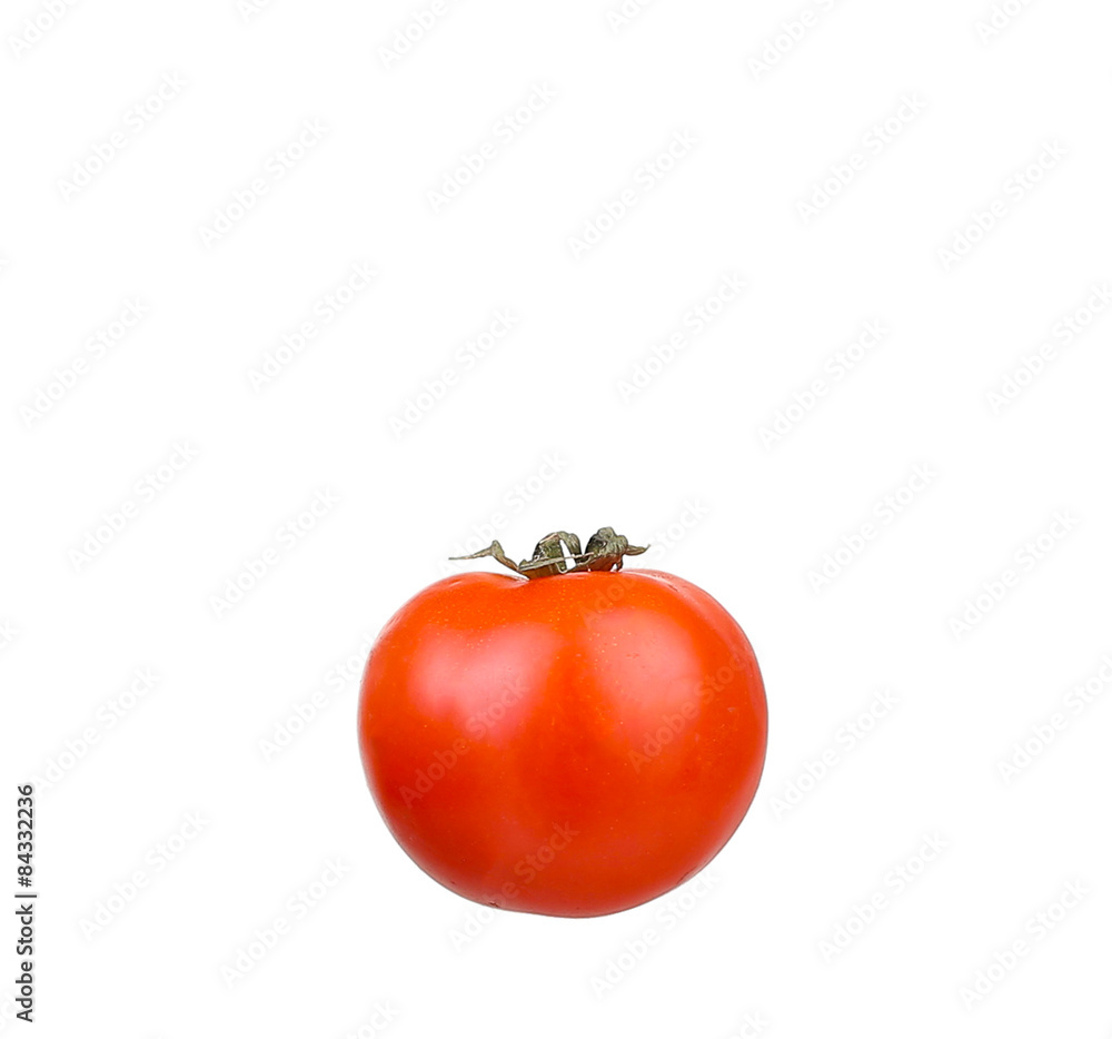 one fresh red tomato isolated on white one fresh red tomato isolated on white