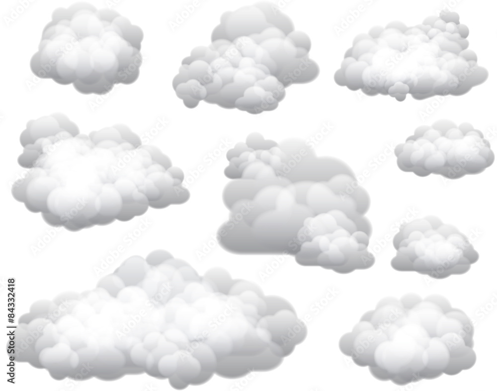 Vector Clouds  - obrazy, fototapety, plakaty 