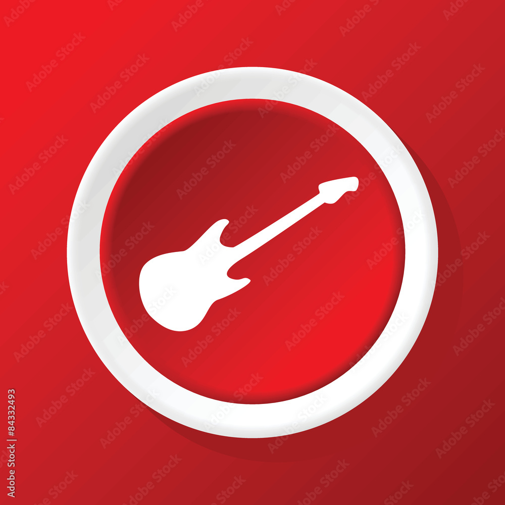 Guitar icon on red