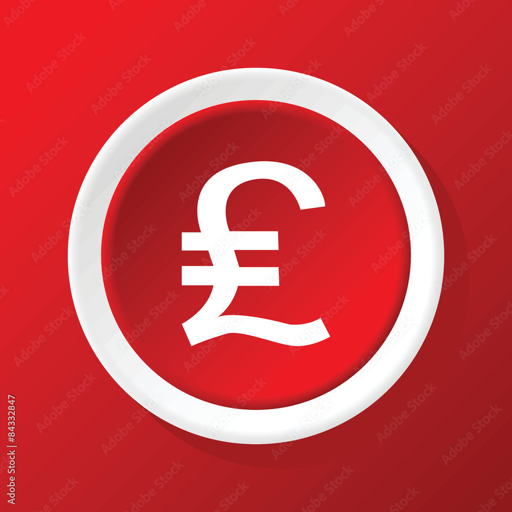 Pound sterling icon on red Pound sterling icon on red
