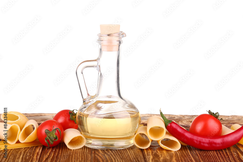 raw pasta and food vegetable isolated at white background raw pasta and food vegetable isolated at white background