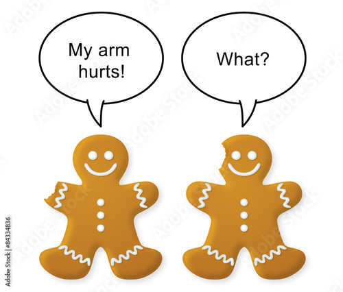 Christmas Cartoon: 2 Gingerbread Men Talking To Each Other