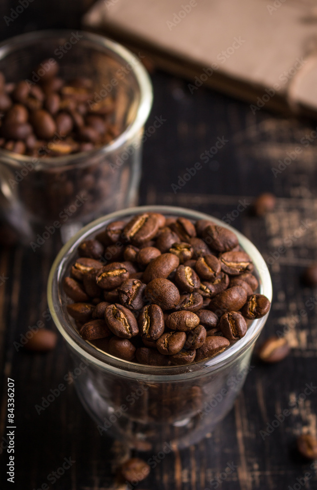 Coffee beans in a glasses Coffee beans in a glasses