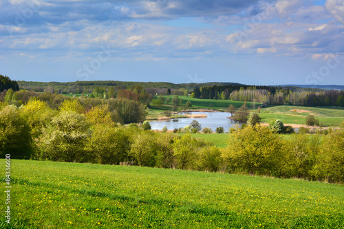 Fototapeta Naklejka Na Ścianę i Meble -  Spring landscape with lake