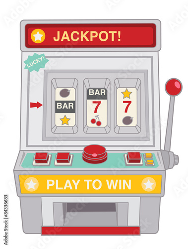 Vintage slot machine toy isolated on white - Vector file EPS10