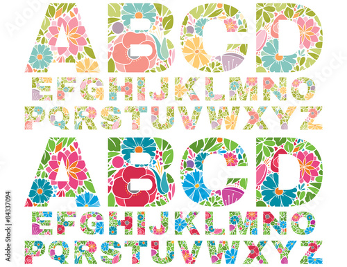 Retro Flower Alphabet Uppercase
