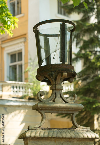 old rusty broken streetlight