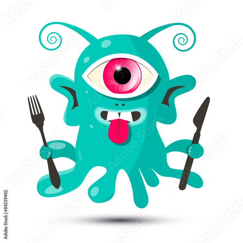 Alien - Monster or Bacillus Vector Illustration