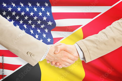 Businessmen handshake - United States and Belgium