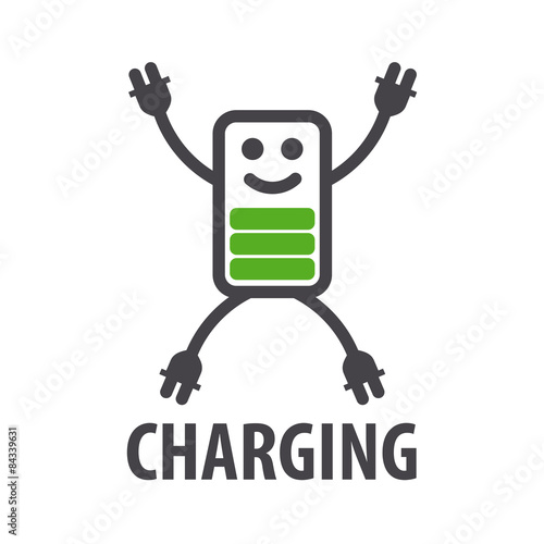 vector logo in the form of battery character