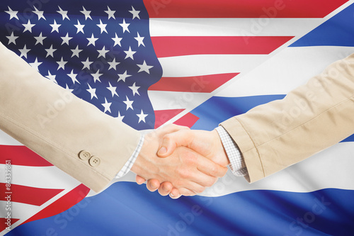 Businessmen handshake - United States and Cuba
