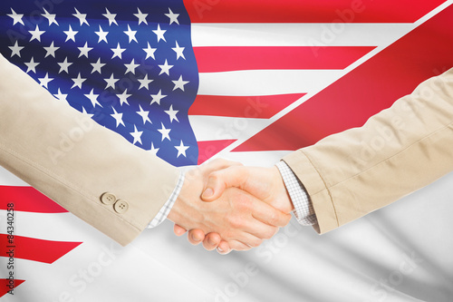 Businessmen handshake - United States and Indonesia