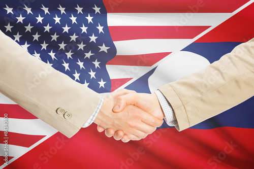 Businessmen handshake - United States and Laos