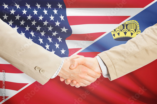 Businessmen handshake - United States and Liechtenstein