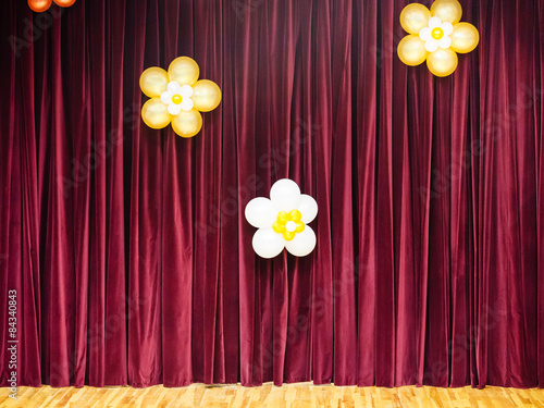 closed theater red curtains photo