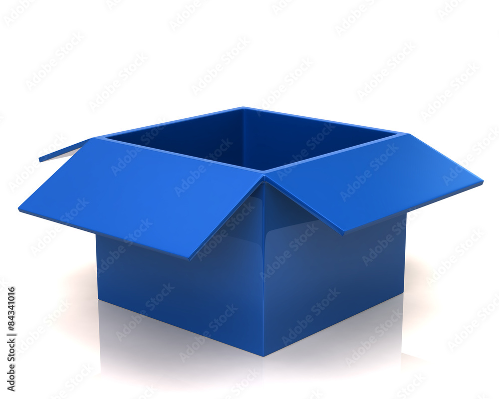 Illustration of open blue box Illustration of open blue box