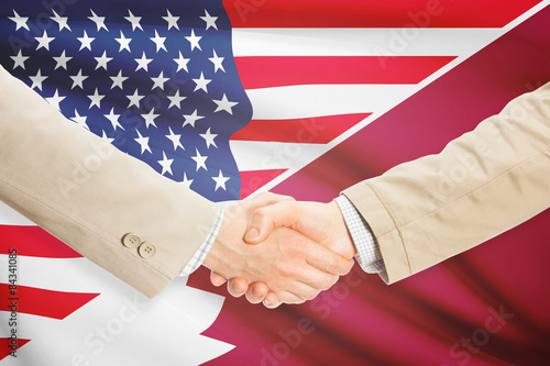 Businessmen handshake - United States and Qatar