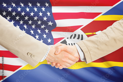 Businessmen handshake - United States and Swaziland