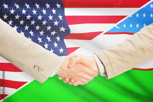 Businessmen handshake - United States and Uzbekistan