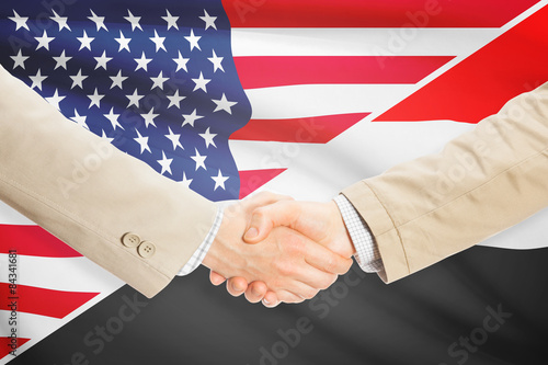 Businessmen handshake - United States and Yemen