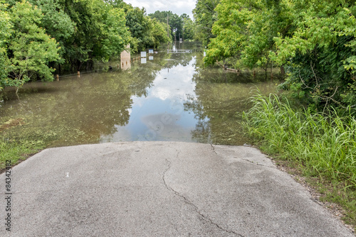 flooded roads and landscapes in Houston Texas following heavy rains