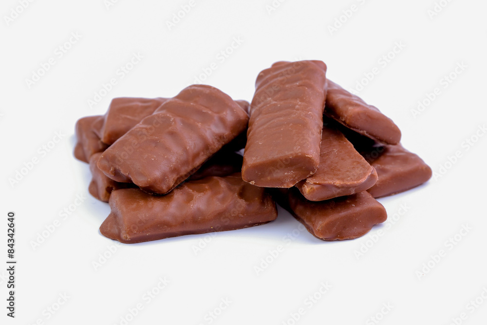 Chocolate candies on a white background. Chocolate candies on a white background.