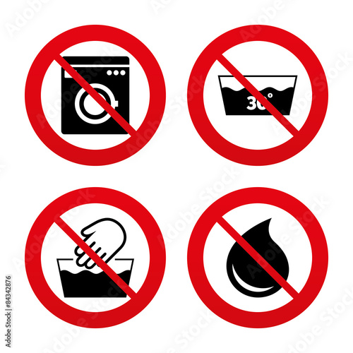 Wash icons. Machine washable at thirty degrees.