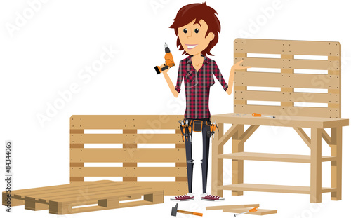 Femme diy bricolant