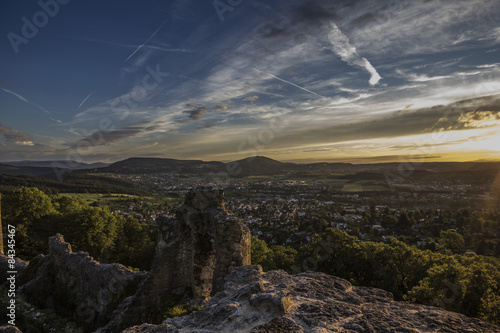 Aussicht von der Burg Dorneck in Dornach (Solothurn / Schweiz)