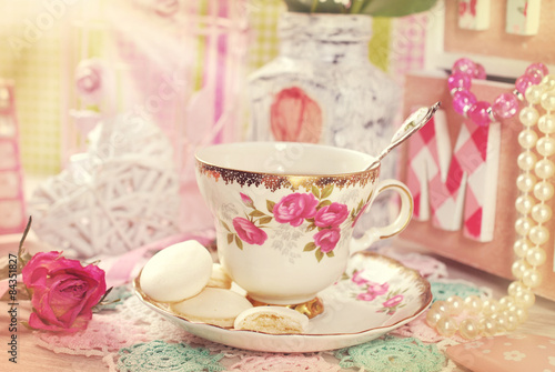 tea time in romantic vintage style