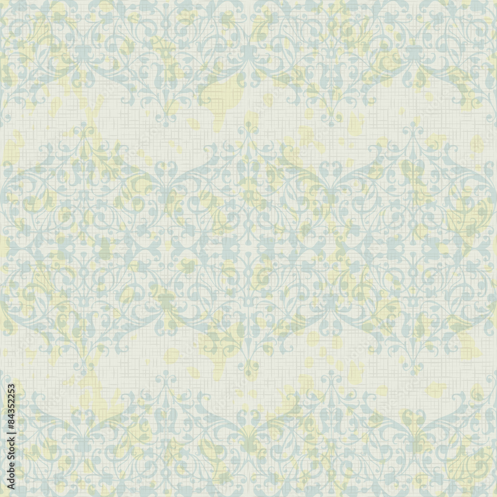 Vector turquoise floral seamless pattern