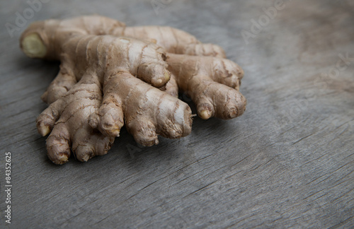 ginger root  on wooden background