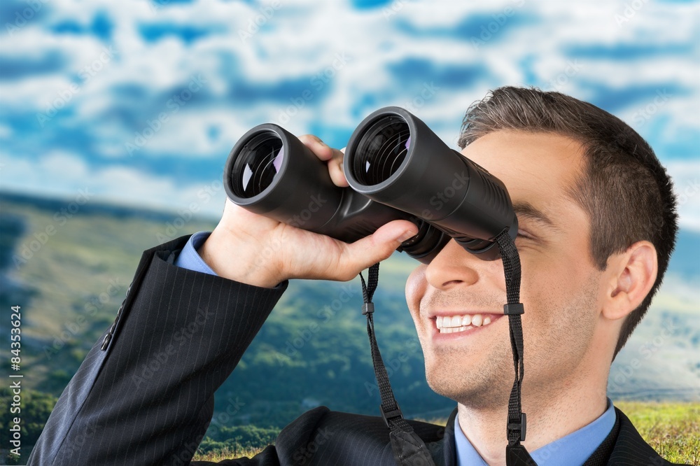 Obraz premium Binoculars, Business, Strategy.