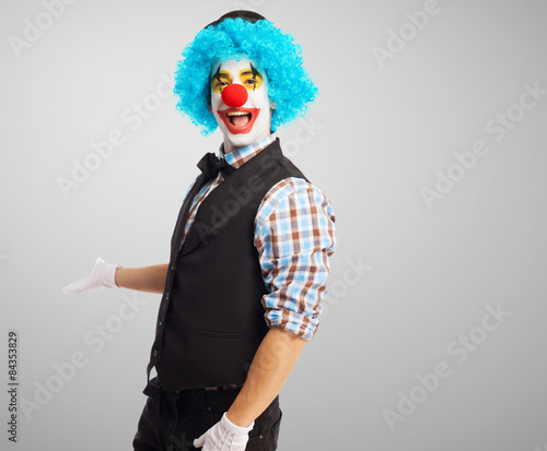 portrait of a funny clown over white © asierromero