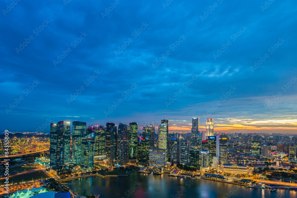 Obraz premium Panorama of Singapore skyline downtown