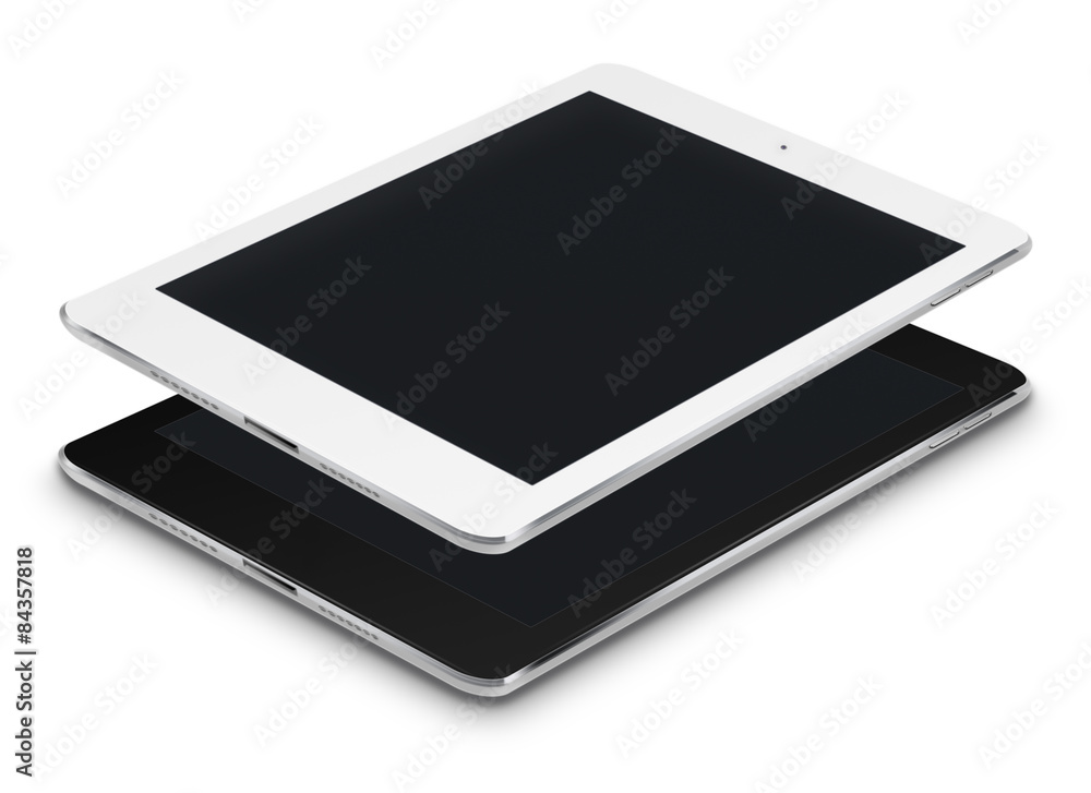 Realistic tablet computers with black screen. Realistic tablet computers with black screen.