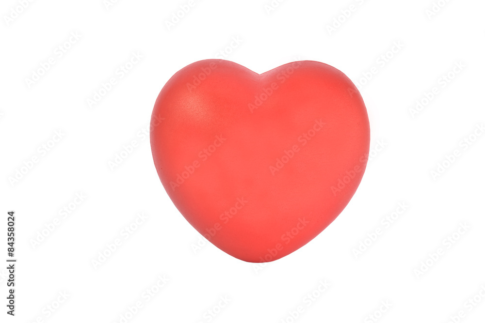 Red heart on white background.