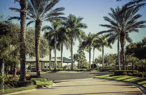 Road to gated community in South Florida © marchello74
