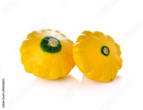 Yellow zucchini or sommer squash isolated on white background