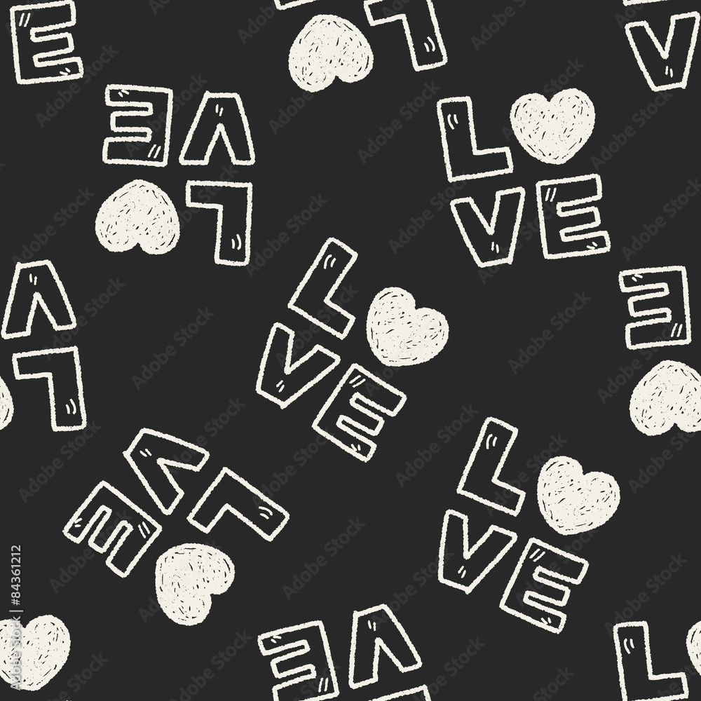 love word doodle seamless pattern background love word doodle seamless pattern background