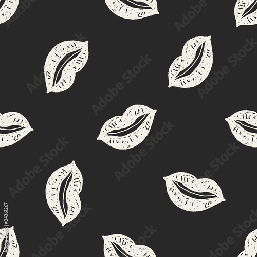 kiss doodle seamless pattern background