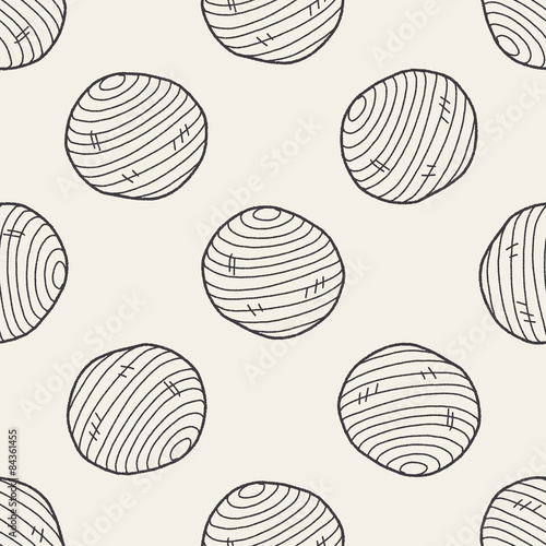 yoga ball doodle seamless pattern background