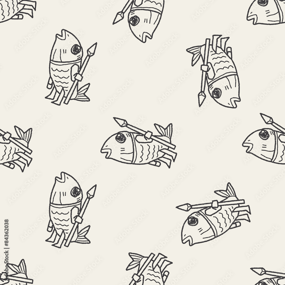 monster doodle seamless pattern background