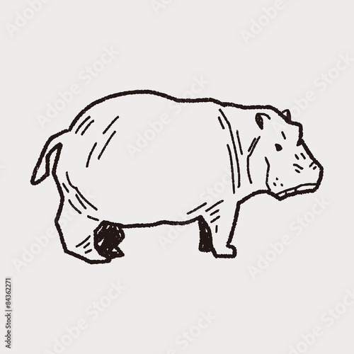 Fotografie, Tablou hippo doodle